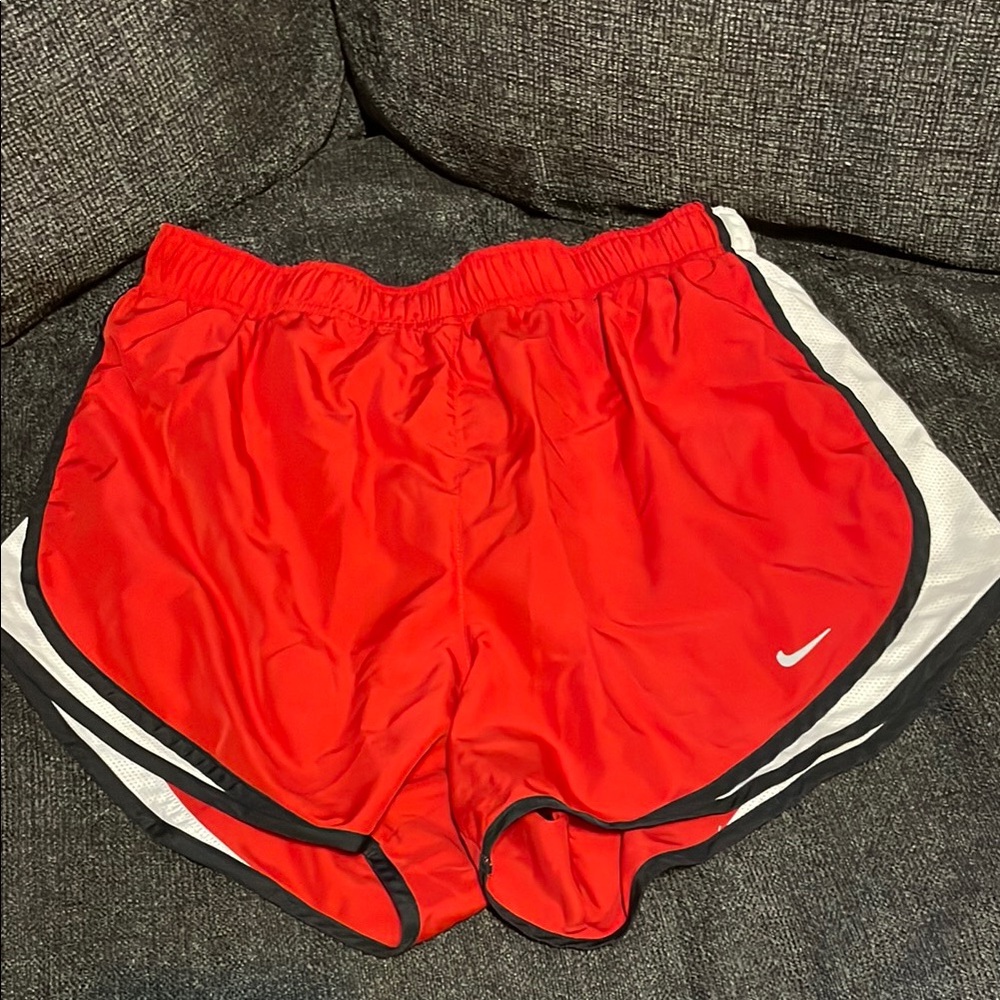 Nike Red and White Athletic Shorts